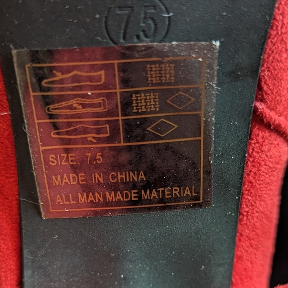 Women's size 7.5 Jessica Carlyle Red Booties - Picture 9 of 11